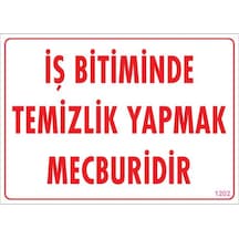 Temizlik Düzen Uyarı Levhası 25X35 Kod:1202