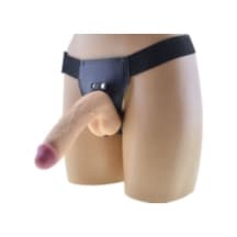 Erofoni Ultra Süper Realistik 24 CM Belden Bağlamalı Kalın İri Başlı Strapon Takma Dildo Penis