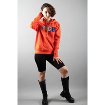Turuncu 2 Iplik Kapüşonlu Sweatshirt Çok Renkli
