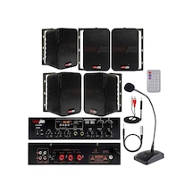 Lastvoice Black Large Paket-4 Hoparlör ve Anfi Anons Ses Sistemi