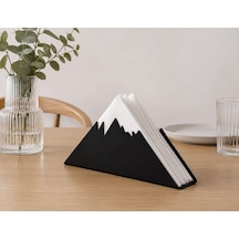 Dağ Siluetli Dekoratif Peçetelik, Siyah, Metal, 21 X 4 X 8 Cm, Masa Üstü Kullanım / Pla 3d Baskı Çok Renkli