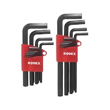 Rodex 9'lu Alyan Seti Hex Tip Kısa Al101t