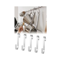 Çok Amaçlı Askı Kancası Mutfak Rayı Kancası 5li Set Kanca Rd163 Metal Gri Diğer