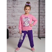 Deno Kids Kız Cocuk Esofman Takım Mor - Pembe