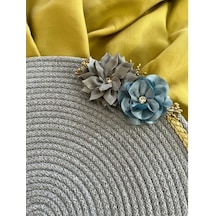 Decohandy 39cm Çiçekli Jüt Örme Supla Amerikan Servis Çok Renkli