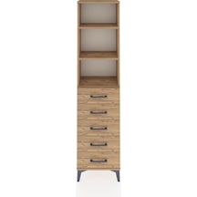 Arges Dolap 3 Raflı 5 Çekmeceli 44x30x182 Çam-çam Çam