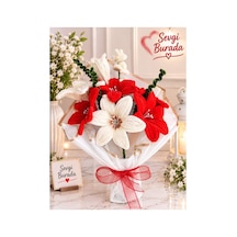 Hediyelik Şönil Çiçek Buketi Yeni Beyaz - 846931913 Beyaz