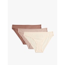 Koton Brief Külot 3'lü Çok Renkli Lila 5wlk30018mk Lila