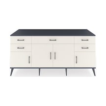 Kronos Konsol Tek Raflı 5 Çekmeceli 4 Kapaklı 176x59x83 Antrasit-aytaşı/aytaşı Aytaşı/aytaşı