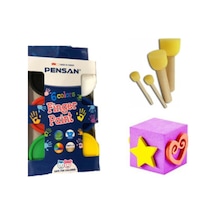 Parmak Boyası Ponpon Sünger Tampon Fırça Küp Eva