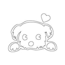 Beyaz Sevimli Köpek Sticker Yapıştırma Araba Aynası