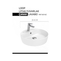 Creavit Loop LP146-00MB00E Masa Üstü Çanak Lavabo Extra Mat Beyaz 45 CM