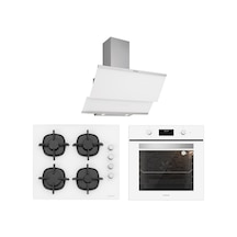 Silverline BO6502W02 - CS5343W01 - 3420  Classy 60 Beyaz Cam Ankastre Set