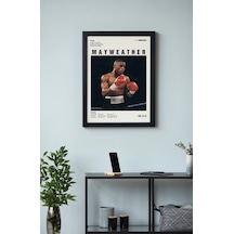 Floyd Mayweather Ahşap Çerçeveli Poster Tablo Şampiyon Boks Tasarım