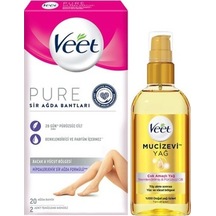 Veet Mucizevi Yağ Nemlendirici 100 ML + Pure Hipoalerjenik Bacak & Vücut Ağda Bandı 20'li