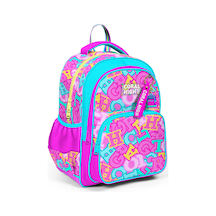 Coral High Kids Pembe Su Yeşili Harf Desenli Üç Bölmeli Okul Sırt Çantası 33241 124-Pembe