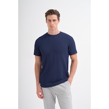 Cazador 40510 Erkek Bisiklet Yaka Yaka T-shirt Lacivert