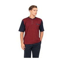 Pierre Cardin 6132 Erkek Kısa Kollu Yakası Düğmeli 3'lü Pijama Takımı-bordo