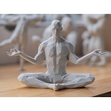 Meditasyon Yoga Yapan Adam Estetik Hediyelik Dekoratif Obje Figür 15 Cm