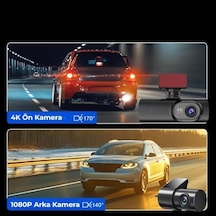 3840 2160p Ön Ve Arka Kameralı 1.5 Ips Hd Ekran, Wifi Ve Ultra Geniş Açılı Uhd 4k Akıllı Araç Kamerası Cmr110