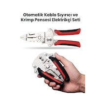 Katlanır Kompakt Tasarım Çok Fonksiyonlu Kablo Sıyırma Ve Sıkma Pensesi Kırmızı Kablo Sıyırıcı Kablo Soyucu