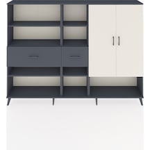 Arges Dolap 10 Raflı 2 Çekmeceli 2 Kapaklı 220x30x163 Antrasit-ay Antrasit-aytaşı/antrasit