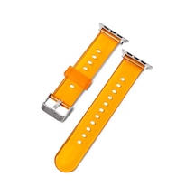 Apple Watch İle Uyumlu Transparan Silikon Kordon, Series 10/11/se/se2/se3/9/8/7/6/5, 42mm/41mm/40mm & 46mm/45mm/44mm Çok Renkli