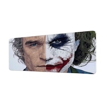 Joker Yüz Portresi 40x90 Cm Oyuncu Mousepad Kaymaz Taban Büyük Boy Mousepad