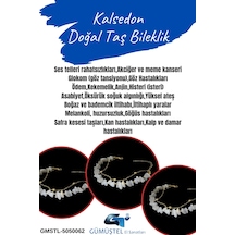 Gümüştel El Sanatları Sertifikalı Kalsedon Doğal Taş Bileklik Özel Tasarım Çok Renkli