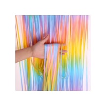 Metalize Arka Fon Kapı Perdesi Makaron Gökkuşağı 100x200 Cm Çok Renkli