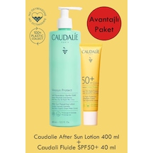 Caudalie Fluide Uva/uvb Spf50+ 40 Ml + Caudalie After Sun Repairing Lotion 400 Ml
