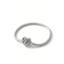 Kadın Charm İçin Uygun Kalp Ve Ağaç Model Çelik Bileklik 17 Cm Silver