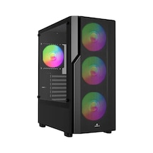 Crux E650b 650w 80+ Usb 3.0 Mesh 4 Rainbow Fanlı Mid-t E-atx Gaming Siyah Kasa C01 Black