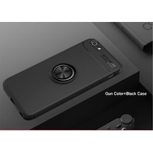 Apple Uyumlu iPhone 8 Kılıf Yüzüklü Sağlam Esnek Ringo Silikon Kapak Siyah