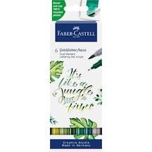 Faber-Castell Goldfaber Aqua Çift Uçlu Markör Kaligrafi 6’lı Set – Su Bazlı, Çevre Dostu, Sanatsal Kalemler