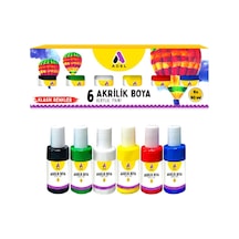 Akrilik Boya Ana Renkler 6 Renk (6x60 ml) 1 Paket Adel Akrilik Bo