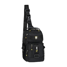 4912 Su Geçirmez Çok Bölmeli Siyah Çapraz Göğüs Ve Mini Sırt Çantası Body Bag