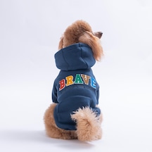 Lacivert Bronx Brave Köpek Hoodie Köpek Sweat Köpek Kıyafeti Kedi Kıyafeti