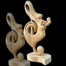 Ahşap El Sanatlar Ahşap Müzik Temalı Biblo