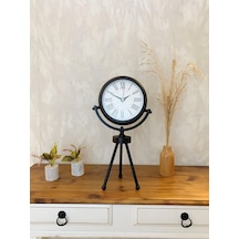 Siyah Metal Mini Tripod Modern Masa Saati 45 26 Cm Renkli