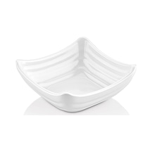 12 Adet Melamin Kare Mini Sosluk Ve Çerezlik 10 Cm - 62 Ml Beyaz Makinede Yıkanabilir