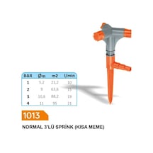 Sayım Plastik Normal 3 Kollu Çim Fıskiyesi Sprink kısa Meme Sürat