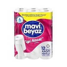 3 Adet Mavi Beyaz Kağıt Havlu 12'li