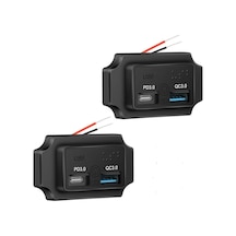 Type-c Usb 2 Portlu Araç Şarj Soketi Adaptörü 12v-24v Model 2