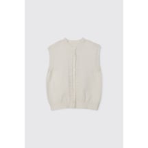 Panço Kız Çocuk Kolsuz Triko Ekru Hırka 2621gk82003 Krem