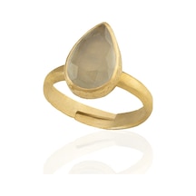 Kadir Jewellery 22 Ayar Altın Kaplama Zirkon Taşlı Ayarlanabilir Kadın Moda Yüzük Beyaz