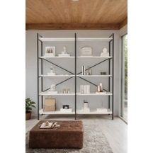 Nilamu Beyaz 150 Cm Kitaplık / Organizer / Ofis / Ev / 5 Raflı Kitaplık/ 150 170 34 Beyaz