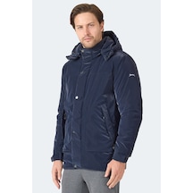 Slazenger Grım Erkek Çıkarılabilir Kapişonlu Lacivert Mont & Kaban Lacivert