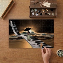 Deniz Senfonisi - Piyano Tuşları Tasarımı 240 Parça Ahşap Puzzle Ahşap Kutuda Mpy10228