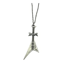 Megadeth Elektro Gitar Tasarımlı Metal Kolye 60 Cm Zincir - Unisex Çok renkli